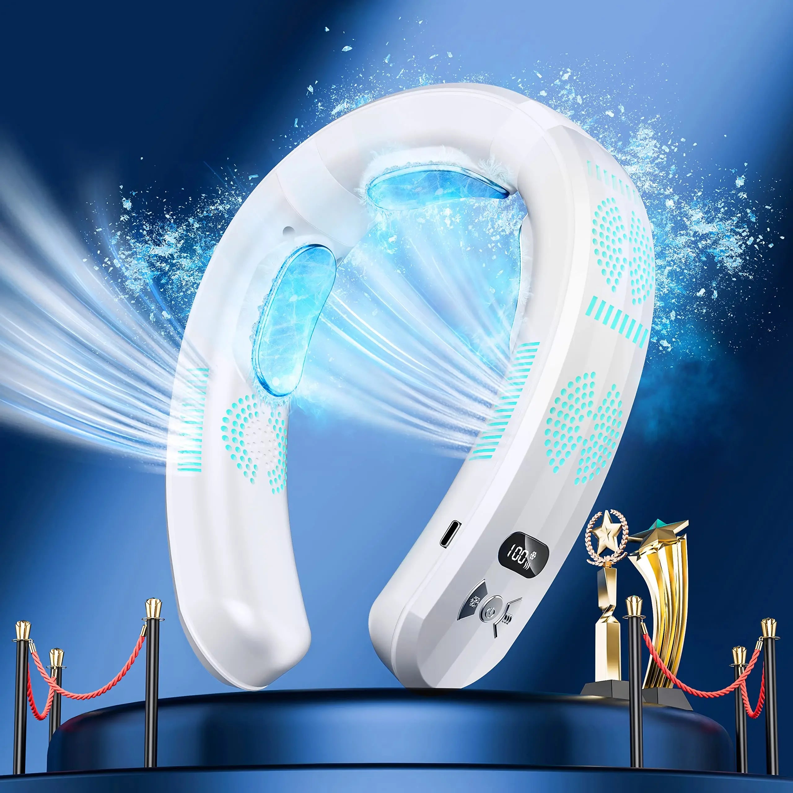 New Hanging Neck Fan Wearable Air Conditioner USB Rechargeable Portable 3 Refrigeration Mute 6000mAh Outdoor Summer Cooler Fans