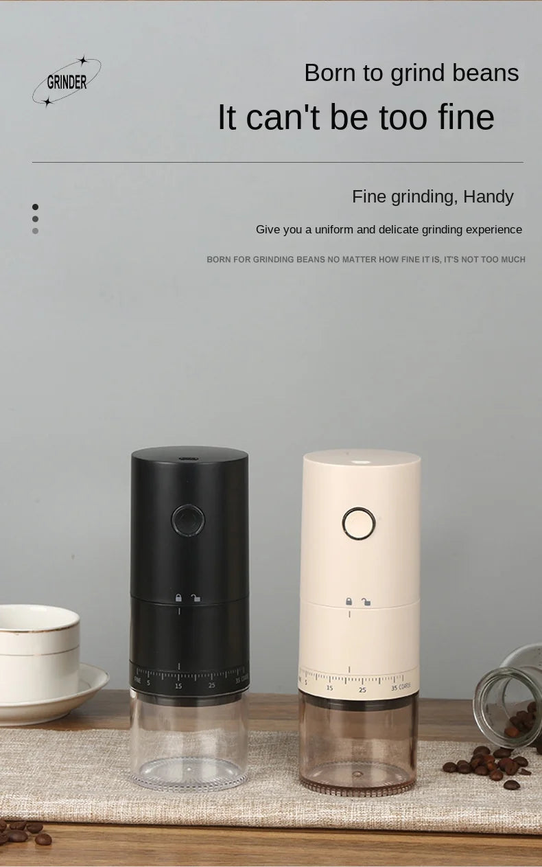 Electric Coffee Grinder 38 Gears Adjustment Ceramic Filter Long Battery Life One-Button Start Bean Grinder