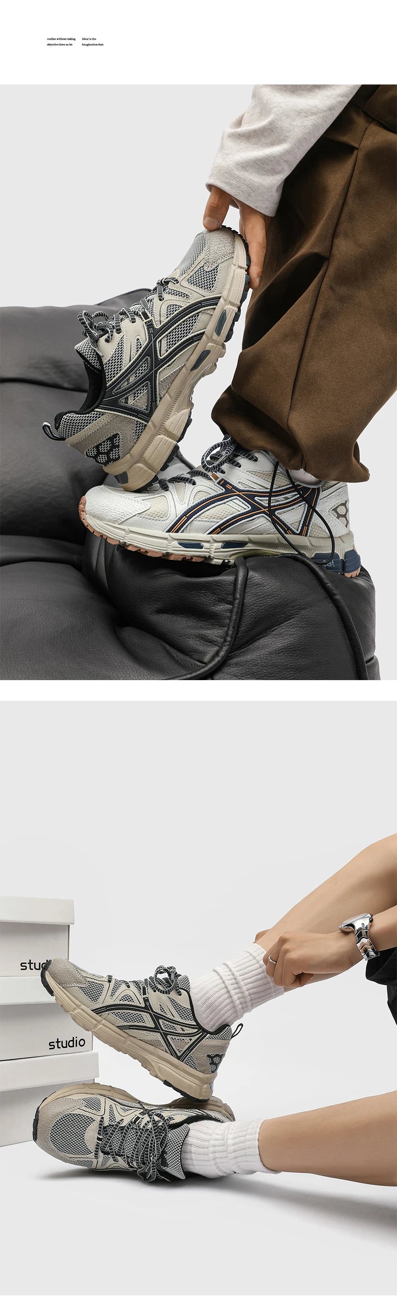 Vintage Trend Arthur Versatile Running Shoes Men's Summer Mesh Breathable Cushioning Lightweight Casual Sneakers