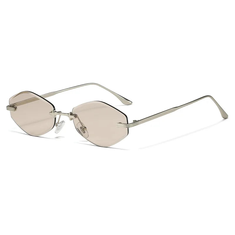 DDDLONG Retro Fashion Rimless Punk Y2k Sunglasses Women Men Sun Glasses Vintage UV400 Outdoor Shades D653