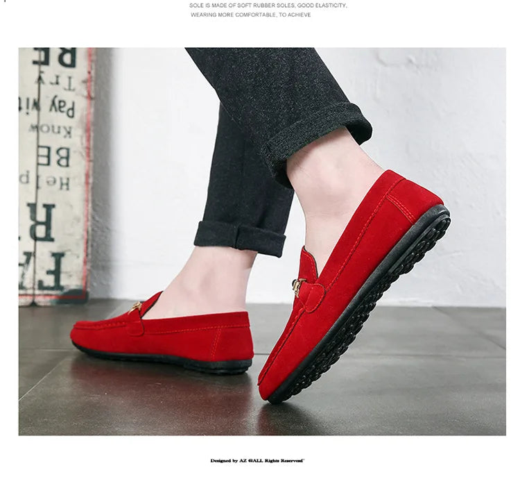 Summer New Trendy Men's Shoes High Quality Soft Loafers Moccasins  Suede Casual Flats Outdoor Light Walking Men's Shoe Zapatos