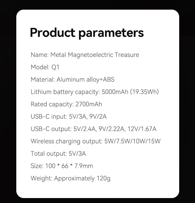 Oneplus 50000mah Magnetic Wireless Power Bank Digital Display Pd 22.5w Fast Charger External Battery For Magsafe For Iphone