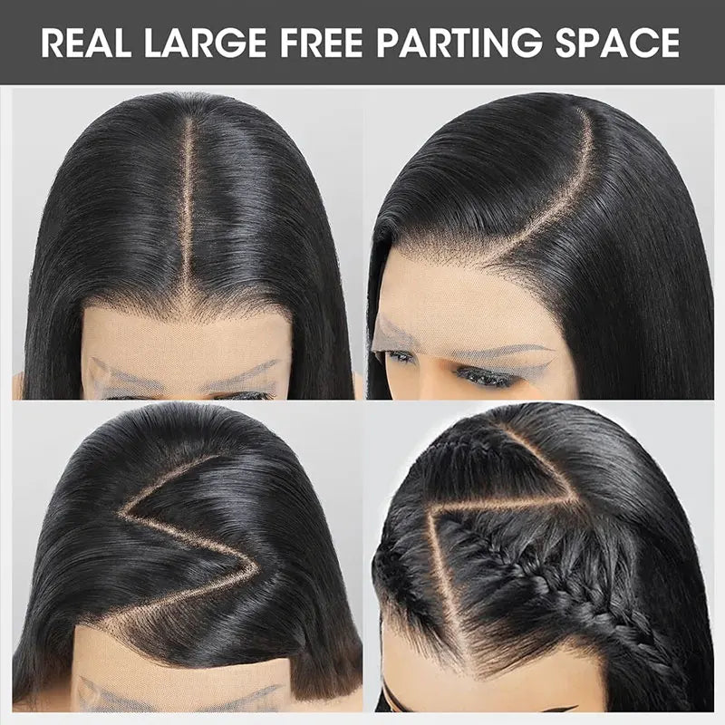 40 42 Inch 13x6 HD Transparent Bone Straight Lace Front Wigs 250% Brazilian Human Hair Wigs 5x5 Glueless Lace Closure Wigs