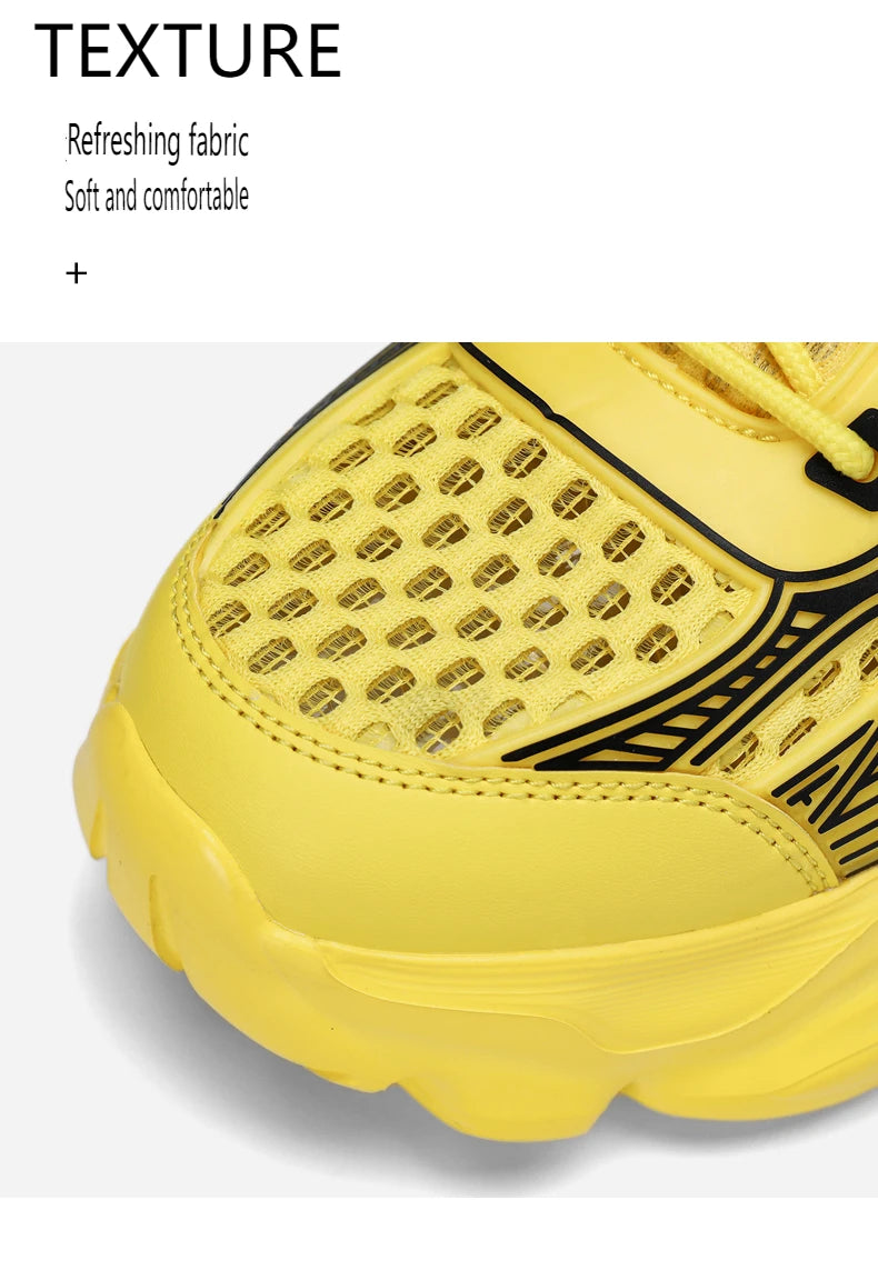 New Breathable Mesh Sports Shoes for Men in Summer, Trendy and Versatile Thick-soled Casual Running Shoes