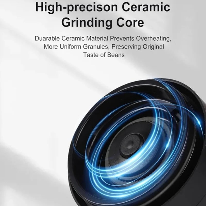Electric Coffee Grinder 38 Gears Adjustment Ceramic Filter Long Battery Life One-Button Start Bean Grinder