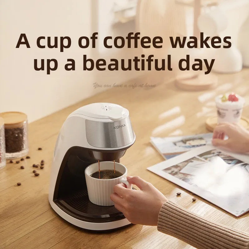 Konka Coffee Maker Compact Automatic American-style Drip Coffee Maker for Home and Office Use Portable Tea and Coffee Maker