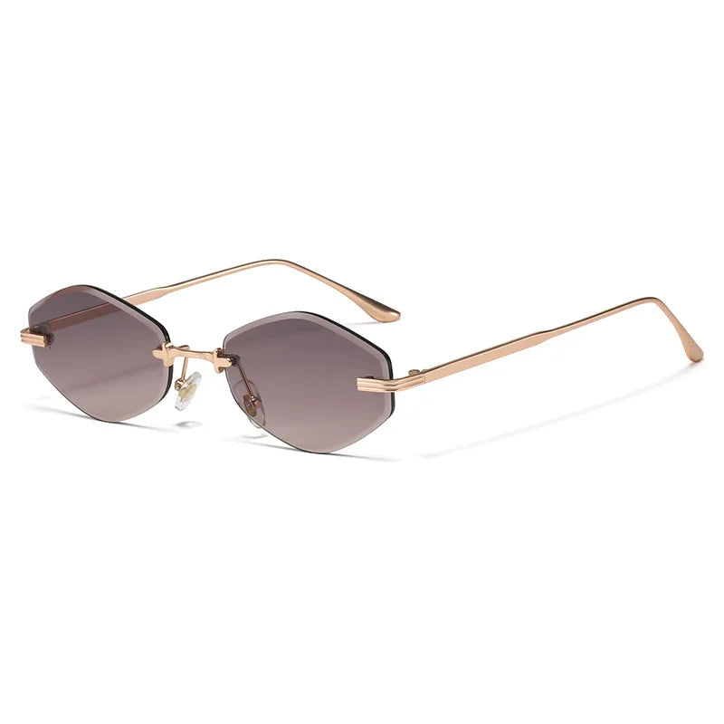DDDLONG Retro Fashion Rimless Punk Y2k Sunglasses Women Men Sun Glasses Vintage UV400 Outdoor Shades D653