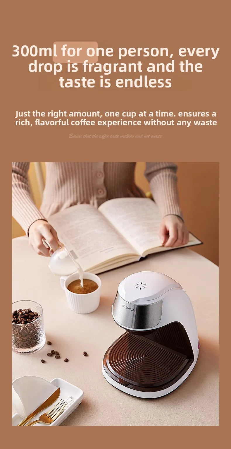 Konka Coffee Maker Compact Automatic American-style Drip Coffee Maker for Home and Office Use Portable Tea and Coffee Maker