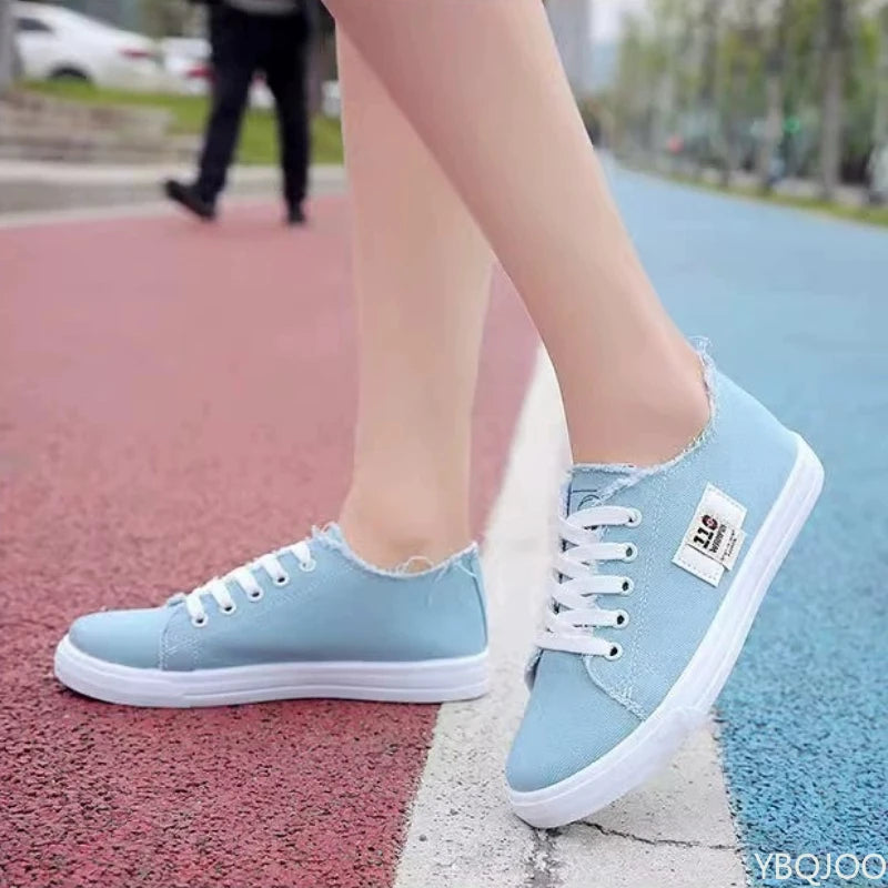 Ladies Versatile Canvas Shoes New Casual Comfort Shoes Student White Sports Flat Fashion Light Women's Sneakers Zapatos Mujer