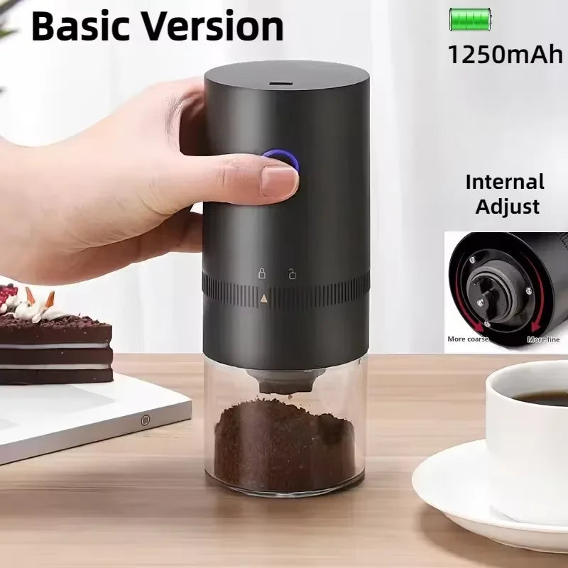 Electric Coffee Grinder 38 Gears Adjustment Ceramic Filter Long Battery Life One-Button Start Bean Grinder