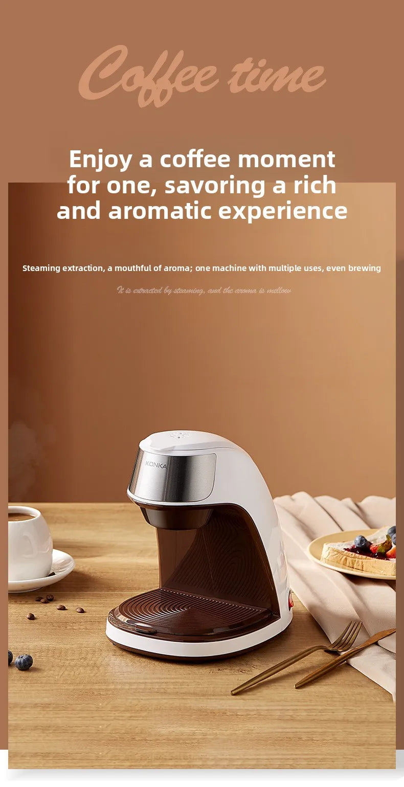 Konka Coffee Maker Compact Automatic American-style Drip Coffee Maker for Home and Office Use Portable Tea and Coffee Maker