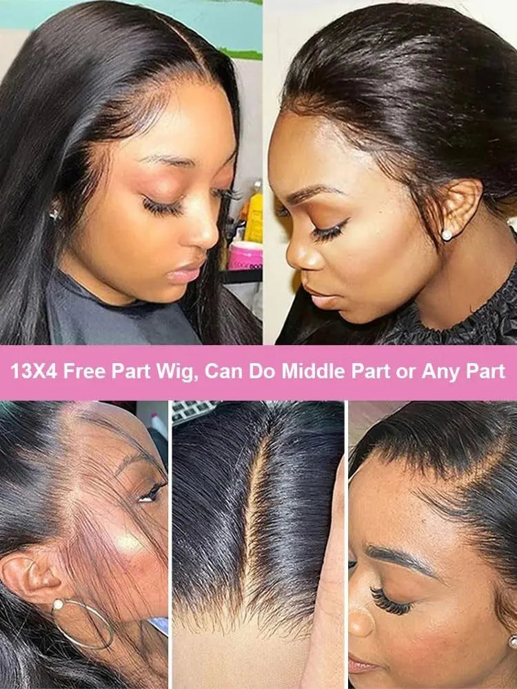 40 42 Inch 13x6 HD Transparent Bone Straight Lace Front Wigs 250% Brazilian Human Hair Wigs 5x5 Glueless Lace Closure Wigs
