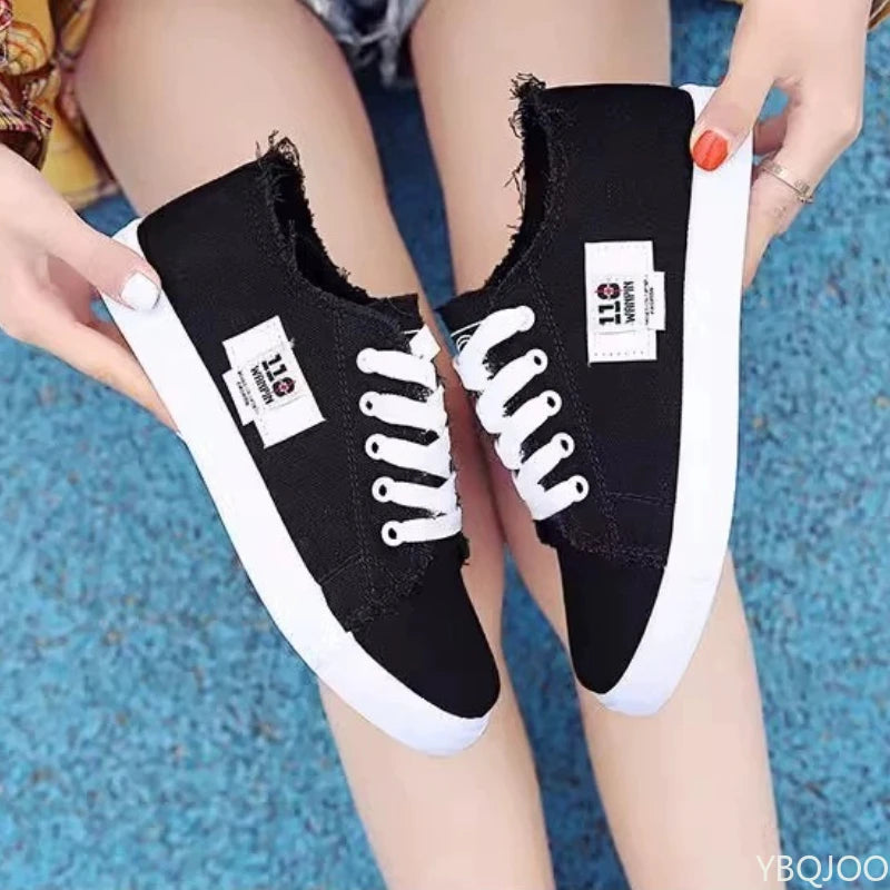 Ladies Versatile Canvas Shoes New Casual Comfort Shoes Student White Sports Flat Fashion Light Women's Sneakers Zapatos Mujer