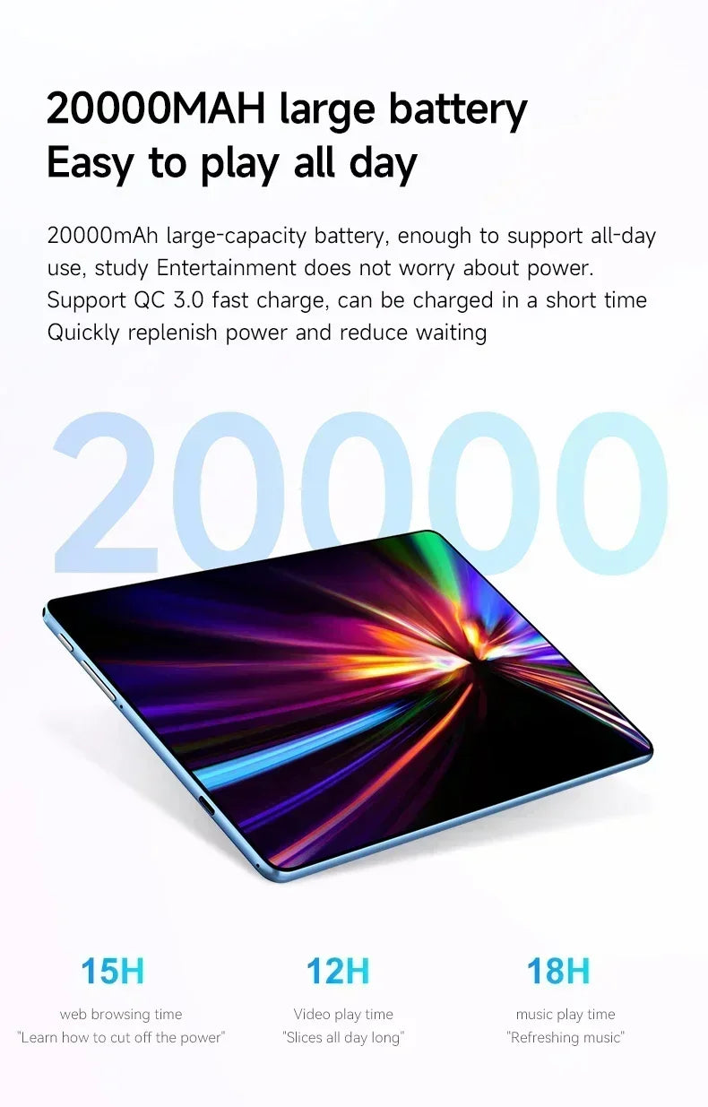 2025 Global Version Original IPad Air Pro Tablet 12inch HD 4K Android 14 22GB+2TB 20000mAh 5G Dual SIM Bluetooth WiFi GPS Tablet