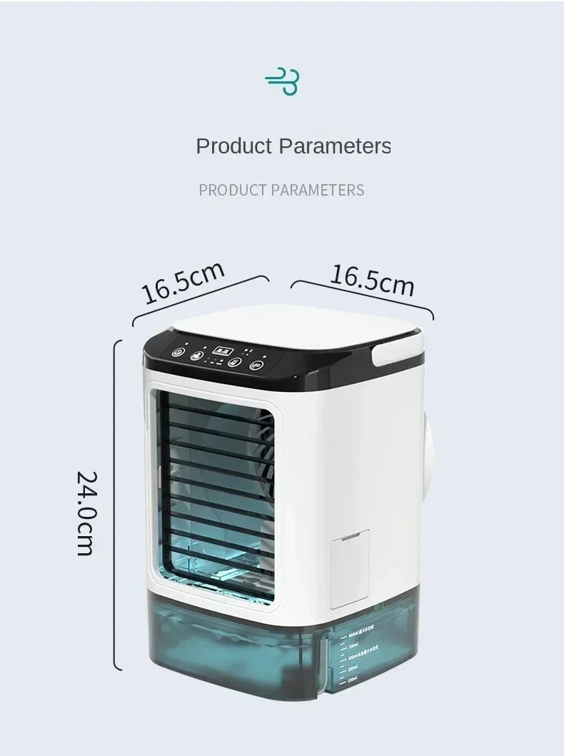 2026 New Air Conditioner Portable Fan Desktop Dual Spray Ultrasonic Atomization 3-Speed Mute Air Cooler Night Light Electric Fan