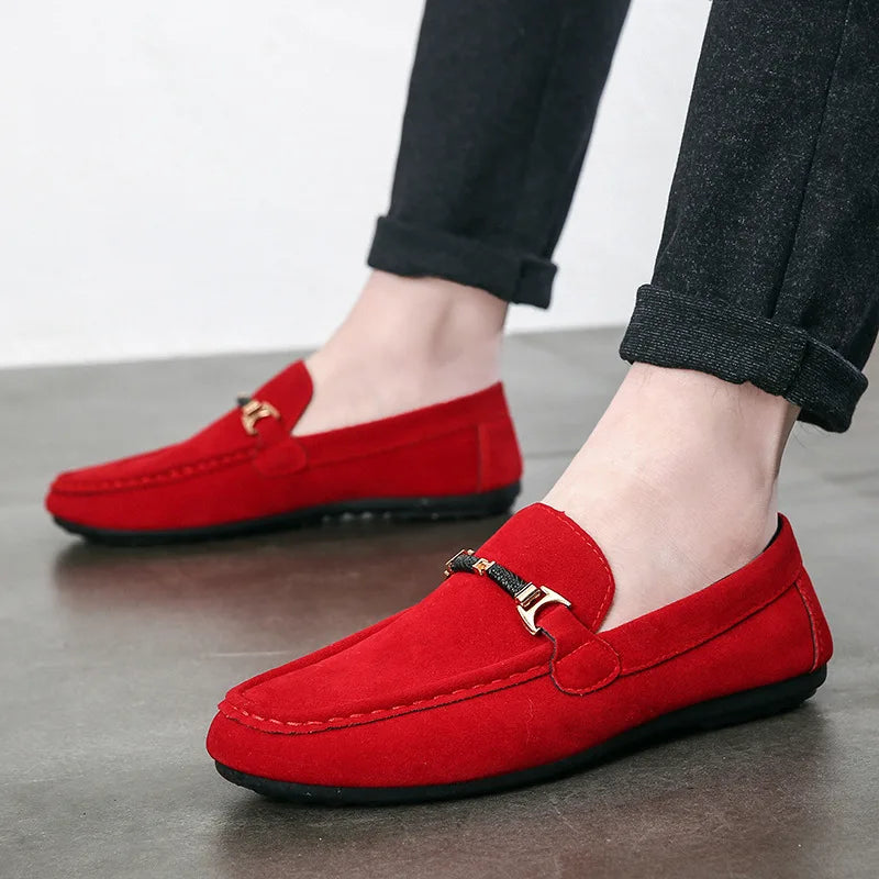 Summer New Trendy Men's Shoes High Quality Soft Loafers Moccasins  Suede Casual Flats Outdoor Light Walking Men's Shoe Zapatos