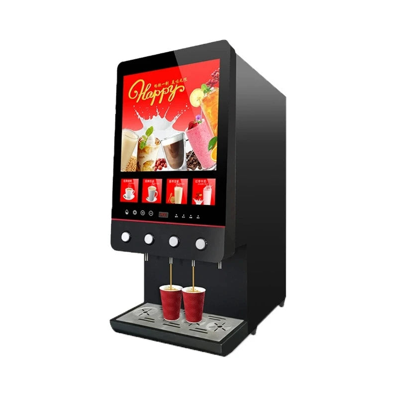 Electric 4-Flavor Hot Coffee Machine Instant Milk Tea Drink Maker Machine Four Flavors Beverage Coffee Machine Caffetteria