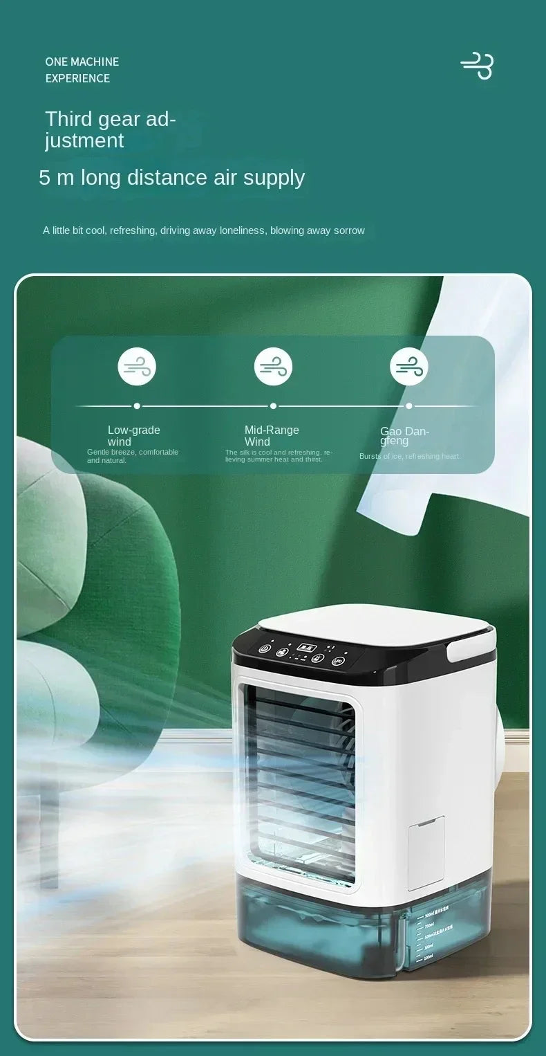 2026 New Air Conditioner Portable Fan Desktop Dual Spray Ultrasonic Atomization 3-Speed Mute Air Cooler Night Light Electric Fan