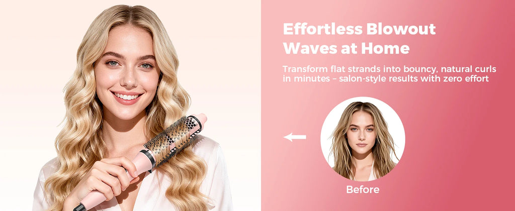 Thermal Brush 1.5 inch Dual PTC Heated Curling Styler 6 Temps with Negative Ions & Ceramic for Volumizing Straightener Curling