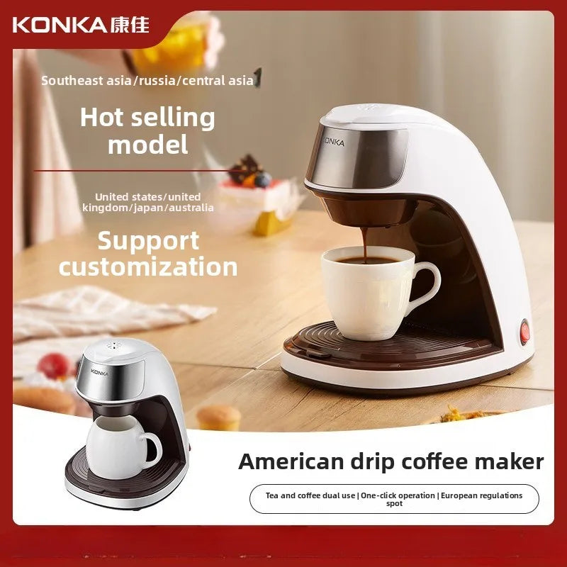 Konka Coffee Maker Compact Automatic American-style Drip Coffee Maker for Home and Office Use Portable Tea and Coffee Maker