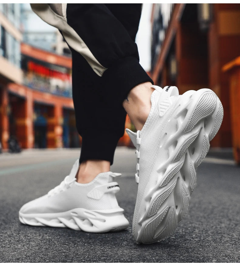 Summer Men Casual Sports Running Shoes Breathable Lightweight Sneakers Outdoor Mesh Black Athletic Jogging Tennis Walking Shoe