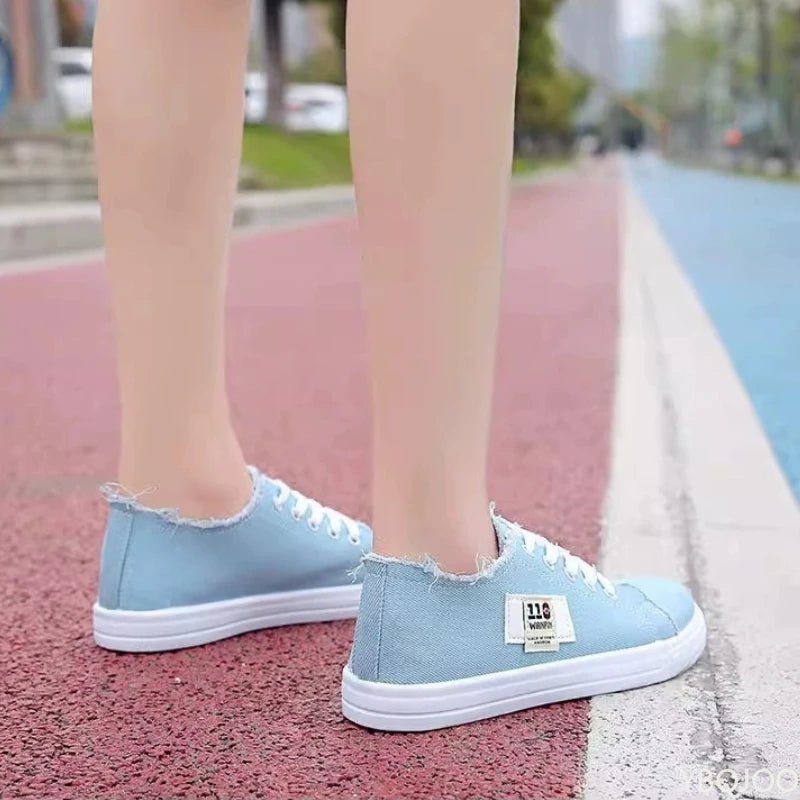 Ladies Versatile Canvas Shoes New Casual Comfort Shoes Student White Sports Flat Fashion Light Women's Sneakers Zapatos Mujer