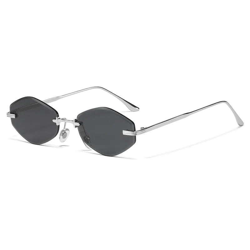 DDDLONG Retro Fashion Rimless Punk Y2k Sunglasses Women Men Sun Glasses Vintage UV400 Outdoor Shades D653