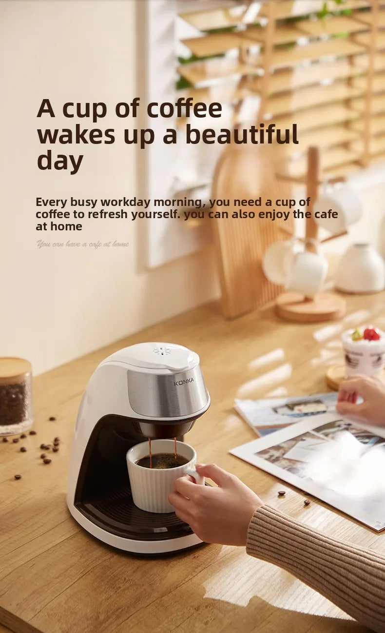 Konka Coffee Maker Compact Automatic American-style Drip Coffee Maker for Home and Office Use Portable Tea and Coffee Maker