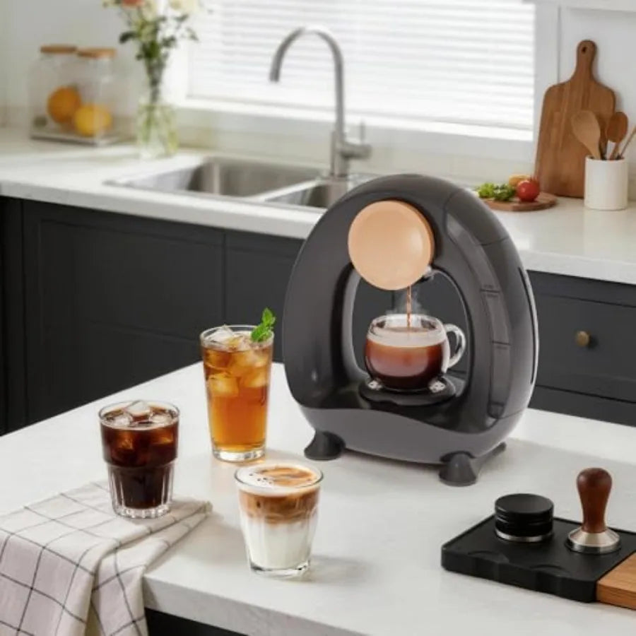 3 in 1 Single Serve Coffee Maker for K Cup Black Ground Coffee and Tea Leaves 1400W 20s Fast Heating Mini K Cup Coffee Brewer O