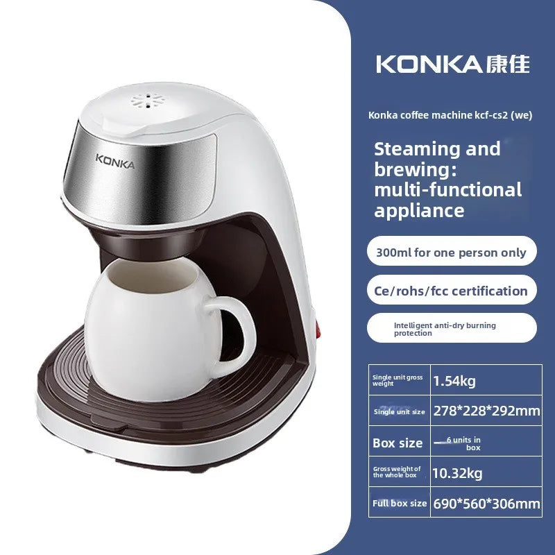 Konka Coffee Maker Compact Automatic American-style Drip Coffee Maker for Home and Office Use Portable Tea and Coffee Maker