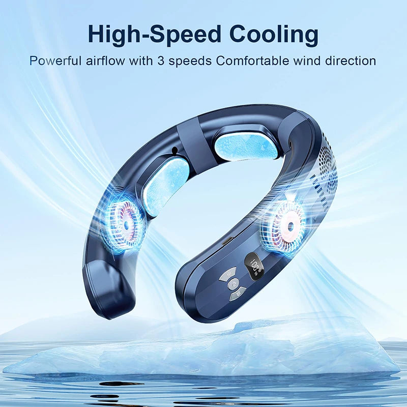 New Hanging Neck Fan Wearable Air Conditioner USB Rechargeable Portable 3 Refrigeration Mute 6000mAh Outdoor Summer Cooler Fans