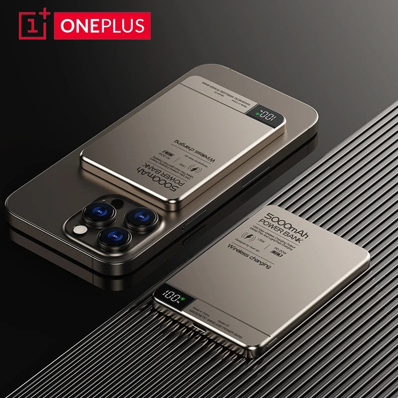 Oneplus 50000mah Magnetic Wireless Power Bank Digital Display Pd 22.5w Fast Charger External Battery For Magsafe For Iphone