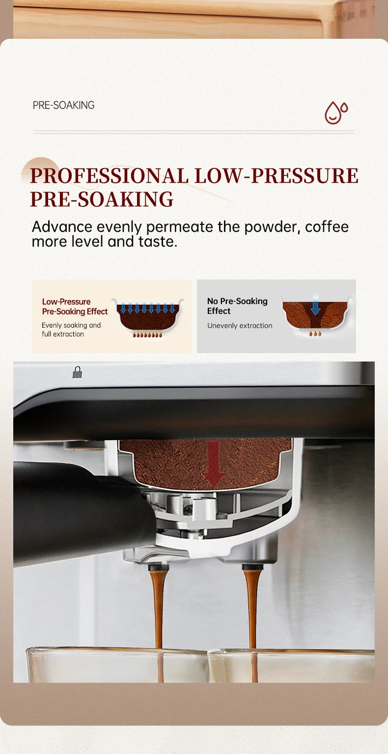 Cafelffe Espresso Machine 20Bar,Cappuccino Maker with Milk Frother Steam Wand,Coffee Maker,Semi-Automatic Cafetera present,Gift