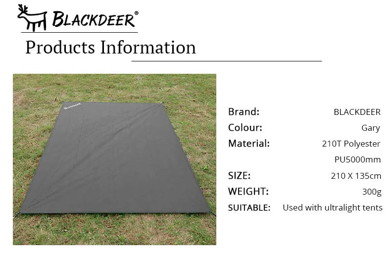 BLACKDEER Camping Wear-resistant tent Mat Ultralight Footprint Waterproof nylon Picnic Beach Blanket Camping Outdoor Tent Tarp