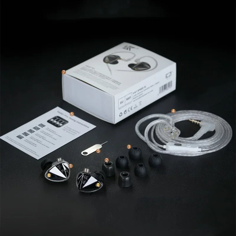 NEW KZ Vader PRO Hifi in Ear Earphones 6-Driver Dynamic Bass Earbuds , Tuned Sound Profies Music Headsets with 2PIN Cable