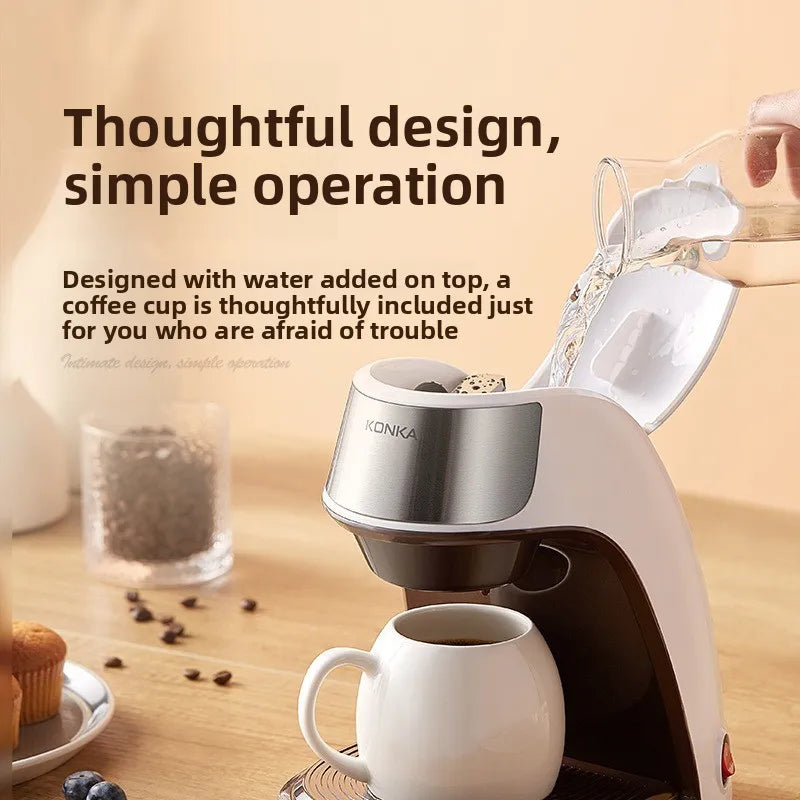 Konka Coffee Maker Compact Automatic American-style Drip Coffee Maker for Home and Office Use Portable Tea and Coffee Maker