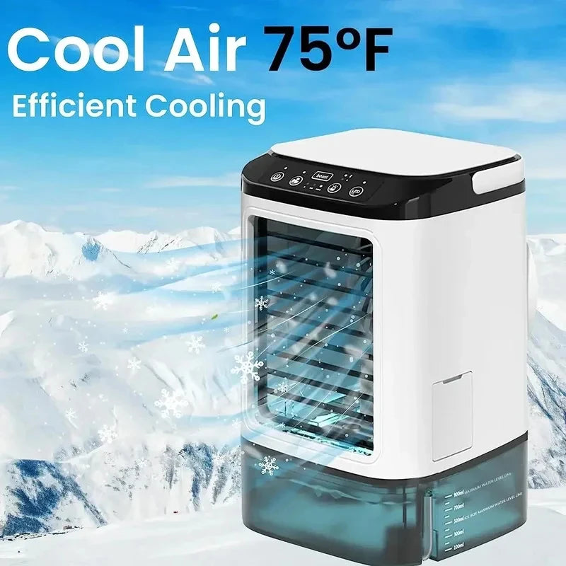 2026 New Air Conditioner Portable Fan Desktop Dual Spray Ultrasonic Atomization 3-Speed Mute Air Cooler Night Light Electric Fan