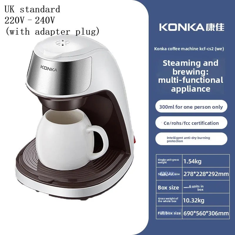 Konka Coffee Maker Compact Automatic American-style Drip Coffee Maker for Home and Office Use Portable Tea and Coffee Maker
