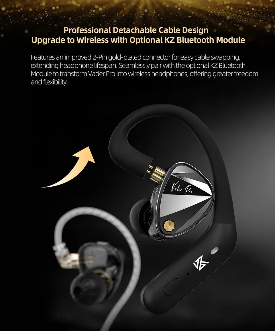 NEW KZ Vader PRO Hifi in Ear Earphones 6-Driver Dynamic Bass Earbuds , Tuned Sound Profies Music Headsets with 2PIN Cable