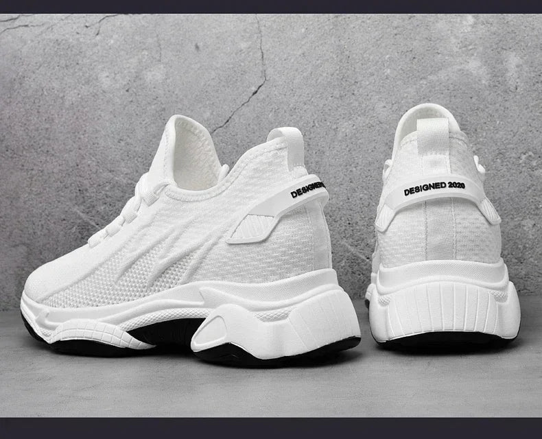 Increasing Men Sneakers Casual Heightening Shoes 8cm Height Increase Shoes for Summer Breathable 6cm Elevator