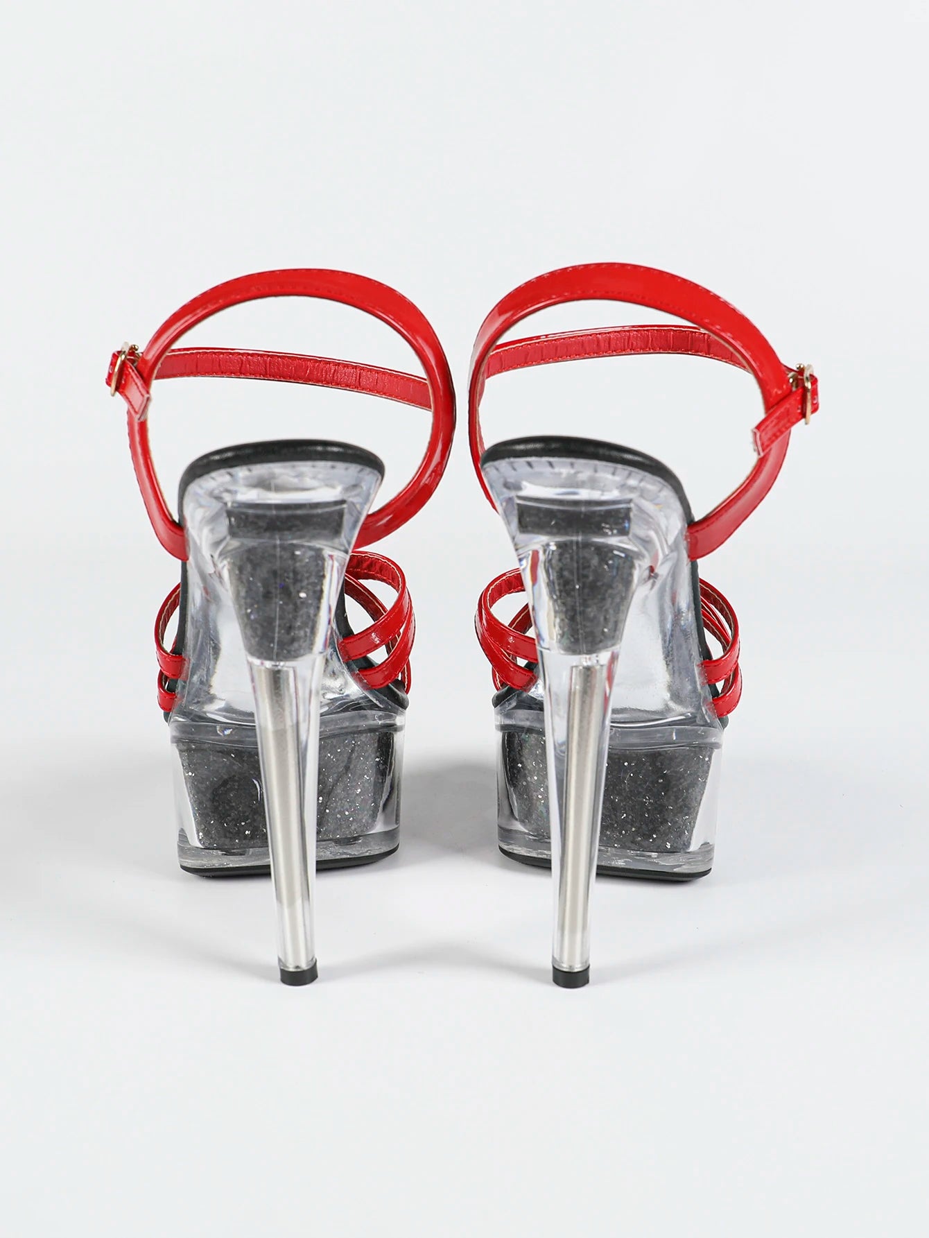 Plus Size 5CM Platform Summer Transparent Sandals 2025 Fashion Narrow-band 15CM Thin High Heel Womens Nightclub Pole Dance Shoes