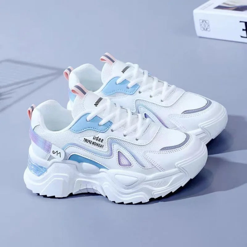 2025 Sneakers Women Platform Flat shoesWoman Shoes Green Casual Trainers LadiesChunky Sneakers Women shoes