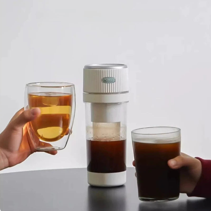 Portable Coffee Maker Cold Brew Cup American Flower Tea Automatic Extraction Office Outdoor Multi Mode Dual Pump Wireless