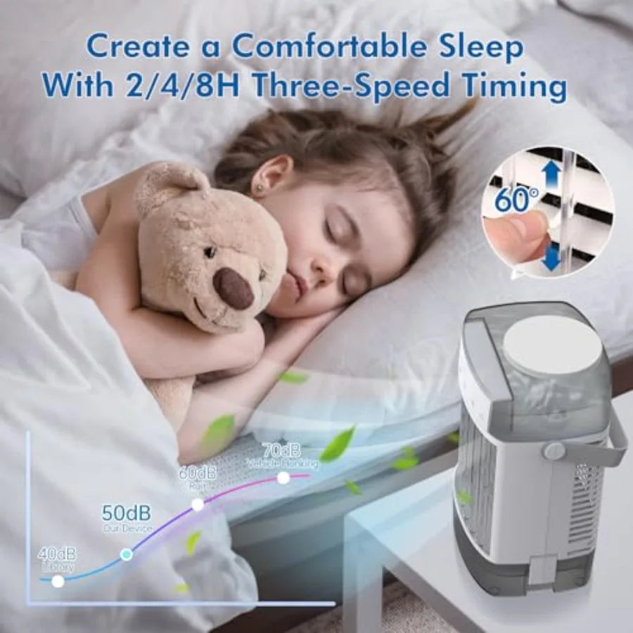 Portable Air Conditioners 1000ml Portable AC Unit with Remote Control Powerful 3 Speeds 7 Colors LED Evaporative Air Cooler wit