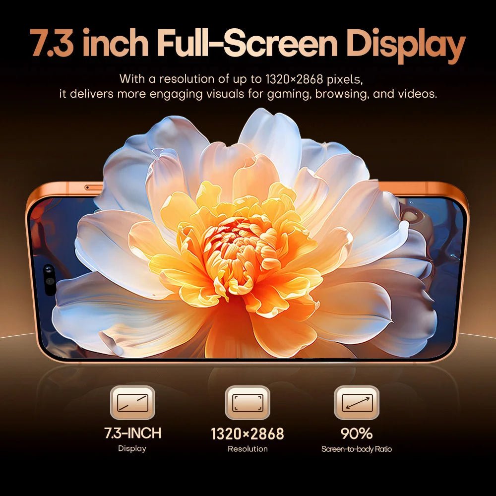 2026 NEW i17 Pro Max 5G Dual Card 8000mAh Battery 7.3HD Global Edition Original Cheap Smart Android Facial Recognition Function