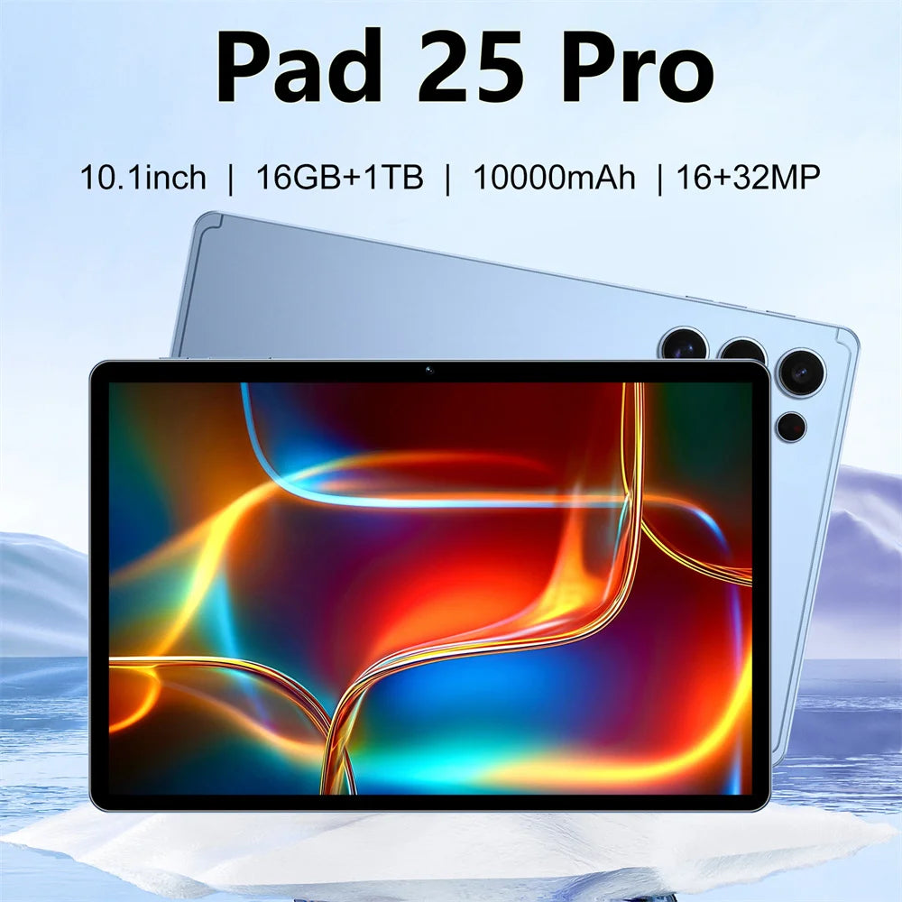 Pad 25 Pro Tablets High-end Original 10.1" Android 15 Tablet PC Kids Children's Global Version 5G Dual SIM WiFi GPS 22GB+2TB Tab