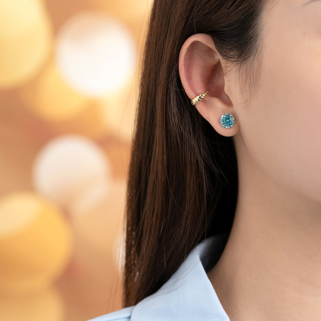 S925 Sterling Silver Millennial Rose-cut Cubic Zirconia Stud Earrings For Women