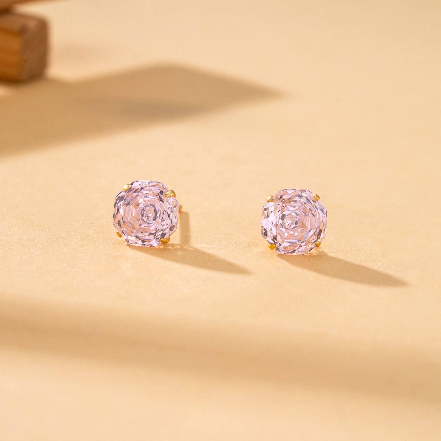S925 Sterling Silver Millennial Rose-cut Cubic Zirconia Stud Earrings For Women