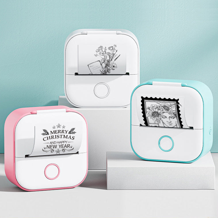 *Portable Mini Thermal Label Printer Home Photo Printer Student Wrong Question Printer Bluetooth-compatible Mini Label Printer Price Tag