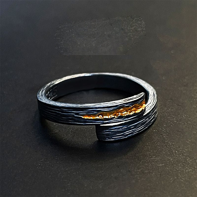 Men's Vintage Distressed Cross Ring  Adjustable Open Band, Hip Hop Cool Style Index Finger Ring